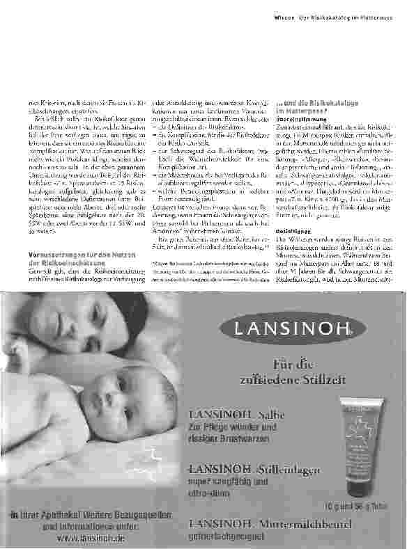 Vorschauseite 2: No risk, no fun?Der Risikokatalog im Mutterpass