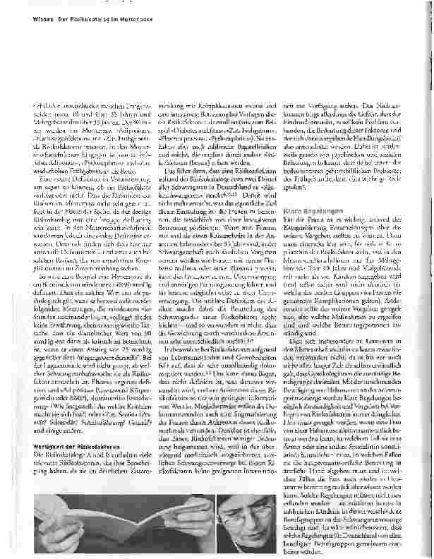 Vorschauseite 3: No risk, no fun?Der Risikokatalog im Mutterpass