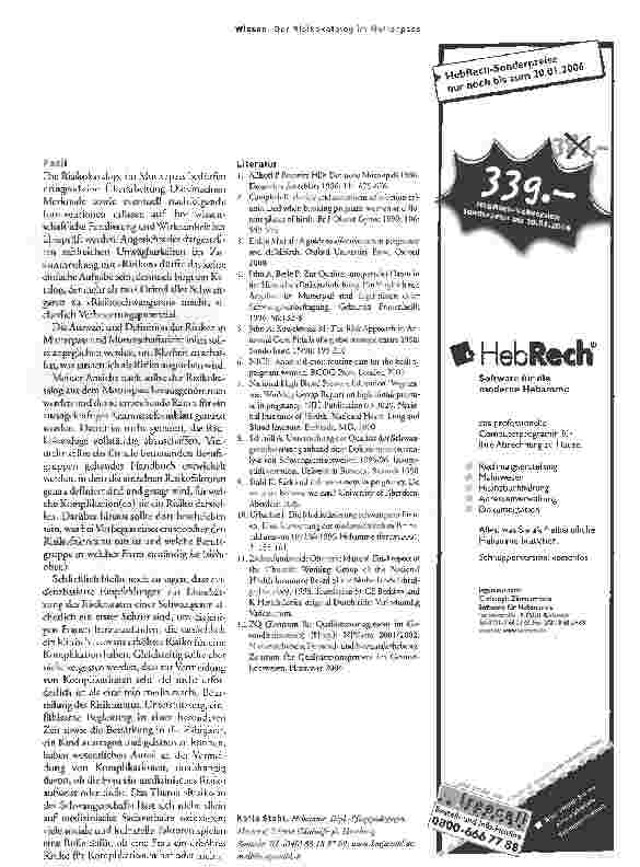 Vorschauseite 4: No risk, no fun?Der Risikokatalog im Mutterpass