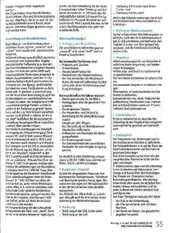 Vorschauseite 3: Medizinprodukteaufbereitung Stand und Umsetzung der Regelwerke