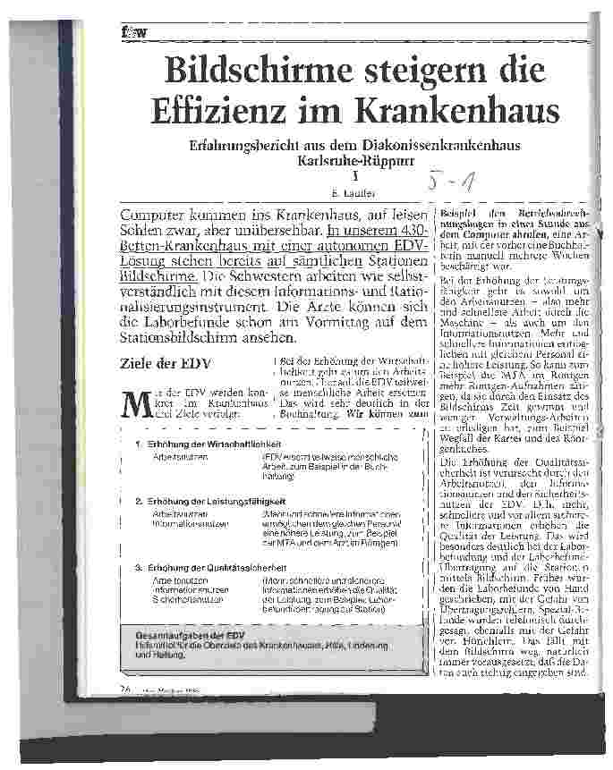 Vorschauseite 1: Bildschirme steigern die Effiziens im Krankenhaus Erfahrungsbericht aus dem Diakonissenkrankenhaus Karlsruhe-Rüppurr