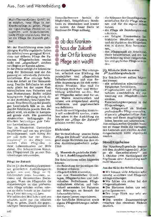 Vorschauseite 6: Ausbildungsmodell Pflege als Gesundheitsberuf