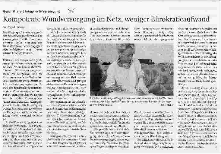 Vorschauseite 1: Kompetente Wundversorgung im Netz, weniger Bürokratieaufwand