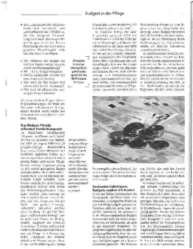 Vorschauseite 3: Projekterfahrungen mit dem Budgetansatz im Inund Ausland: eine DokumentationStärker am Kundenwunsch orientiert