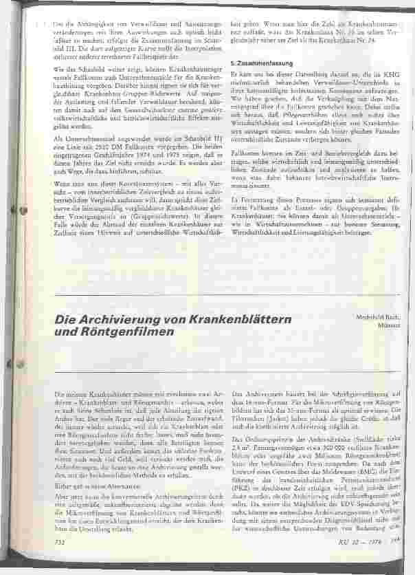 Vorschauseite 1: Die Archivierung von Krankenblättern und Röntgenfilmen