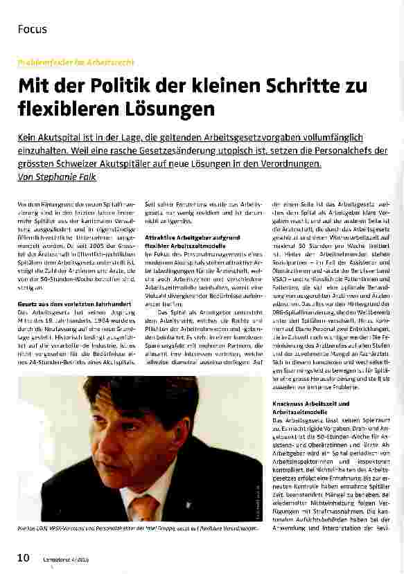 Vorschauseite 1: Mit der Politik der kleinen Schritte zu flexibleren Lösungen