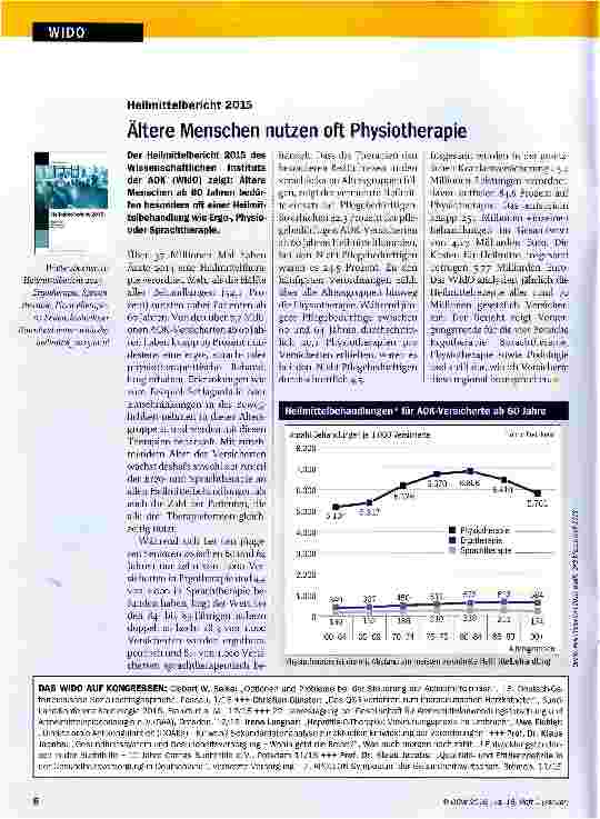 Vorschauseite 1: Ältere Menschen nutzen oft Physiotherapie