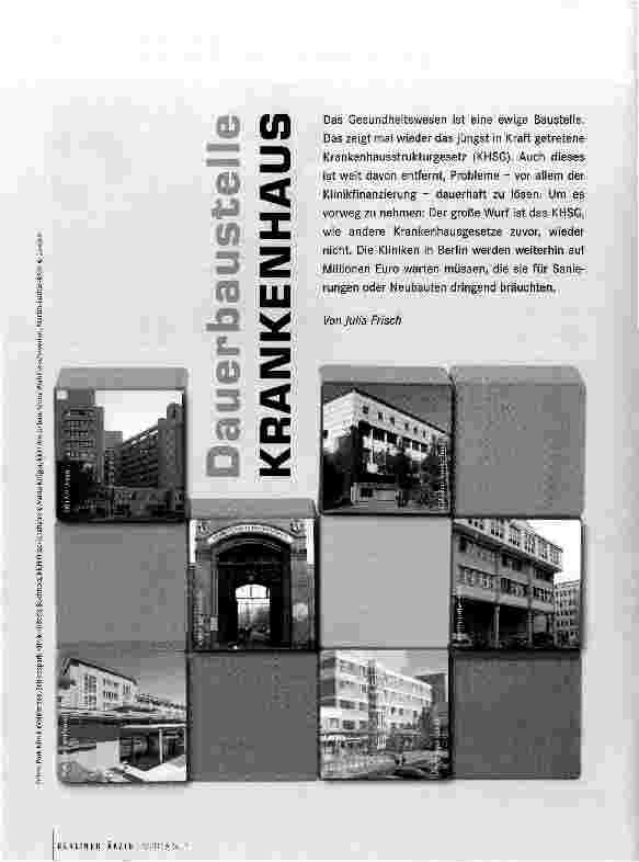 Vorschauseite 1: Dauerbaustelle Krankenhaus