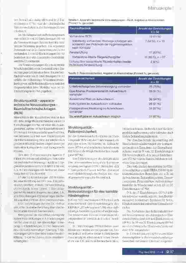 Vorschauseite 5: Struktur-, Prozessund Ergebnisqualität in der Hygiene beim ambulanten Operieren - Beobachtungen aus den Jahren 2014 und 2015