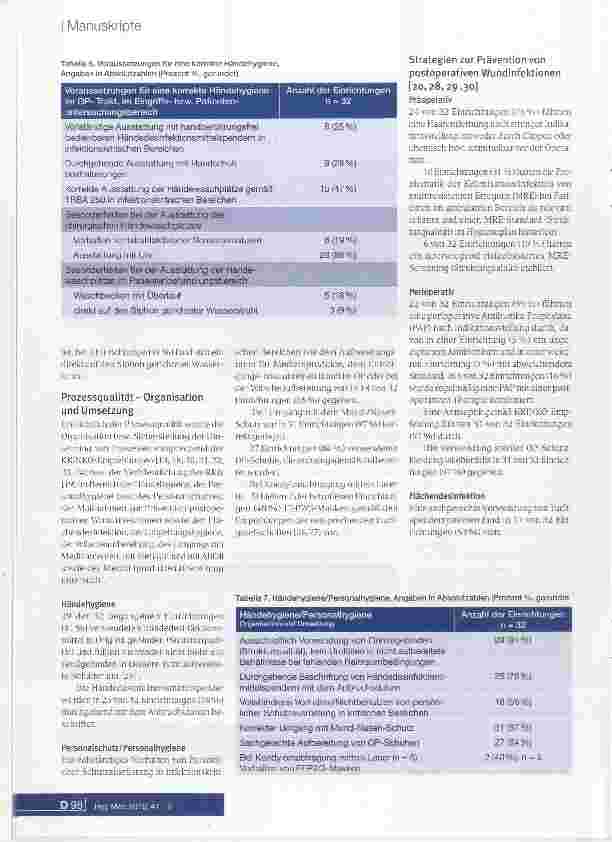 Vorschauseite 6: Struktur-, Prozessund Ergebnisqualität in der Hygiene beim ambulanten Operieren - Beobachtungen aus den Jahren 2014 und 2015