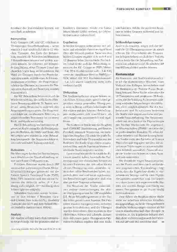 Vorschauseite 2: Ein maßgeschneidertes Übungsprogramm versus generelle Übungen für eine Subgruppe von Patienten mit Low Back Pain und Movement Control Impairment: Eine randomisierte, kontrollierte…