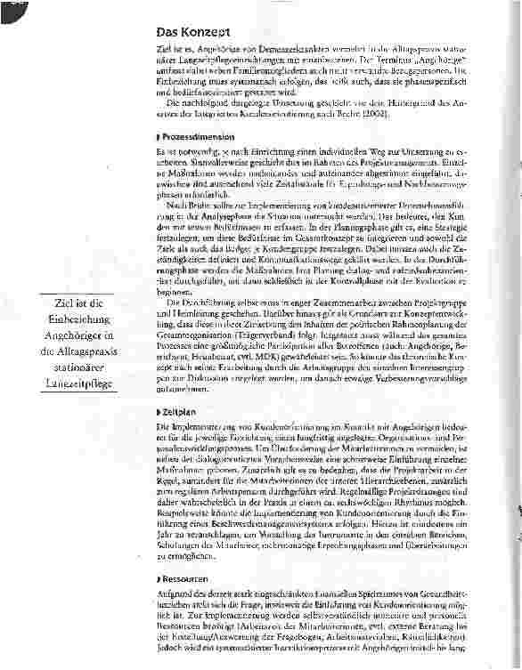 Vorschauseite 4: Am Kunden orientiertEin Konzept zur Einbeziehung von Angehörigen Demenzkranker in gerontopsychiatrischen Einrichtungen