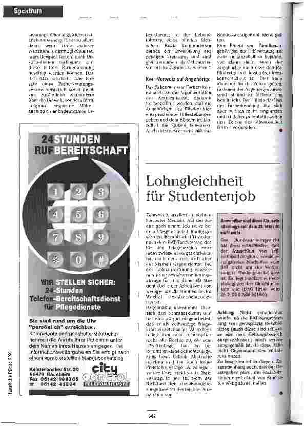 Vorschauseite 2: Erneute Prozeßschlappe für die Krankenkasse BSG entscheidet über Farberkennungsgerät