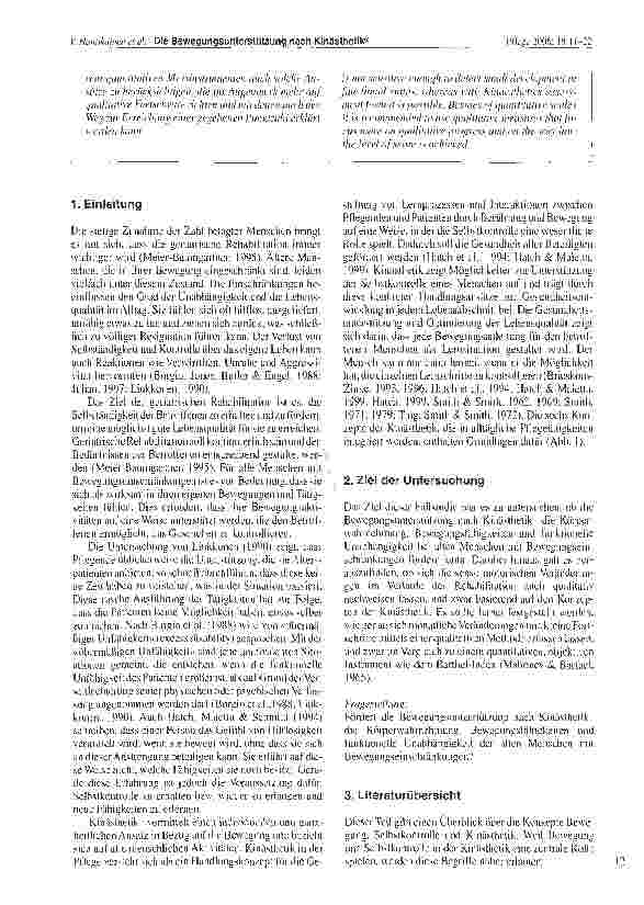 Vorschauseite 2: Die Bewegungsunterstützung nach Kinästhetik® und die Entwicklung und Förderung von Körperwahrnehmung, Bewegungsfähigkeiten und funktioneller Unabhängigkeit bei alten Menschen