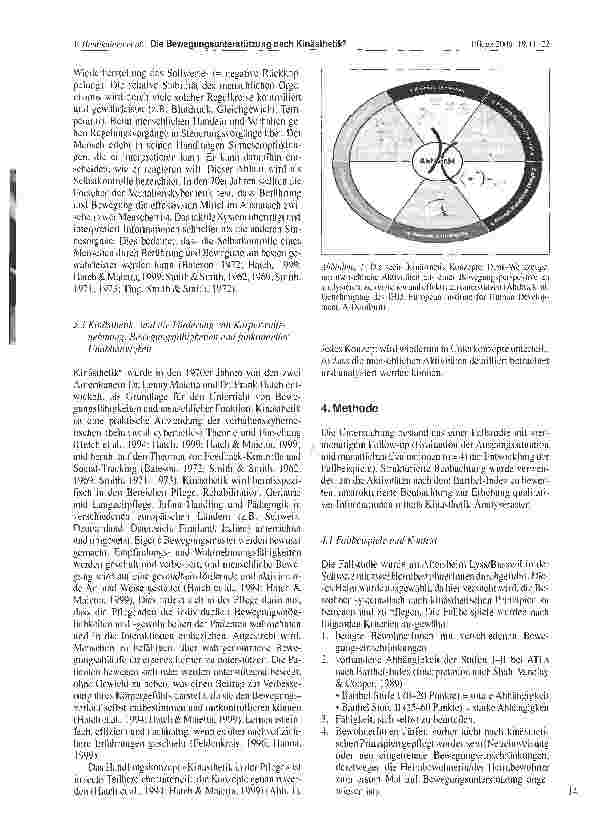 Vorschauseite 4: Die Bewegungsunterstützung nach Kinästhetik® und die Entwicklung und Förderung von Körperwahrnehmung, Bewegungsfähigkeiten und funktioneller Unabhängigkeit bei alten Menschen