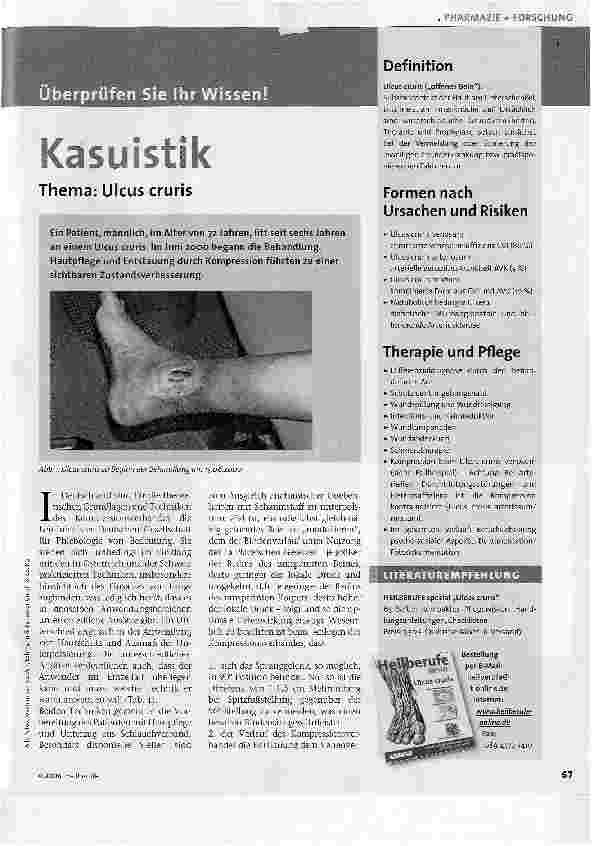 Vorschauseite 1: KasuistikThema: Ulcus cruris
