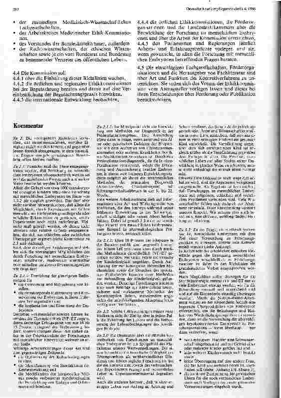 Vorschauseite 3: Richtlinien zur Forschung an frühen menschlichen Embryonen Entschließung des 88. Deutschen Ärztetages