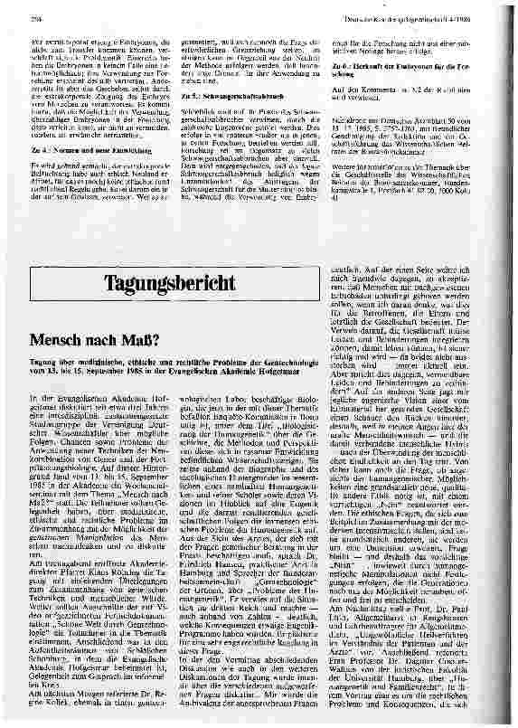 Vorschauseite 5: Richtlinien zur Forschung an frühen menschlichen Embryonen Entschließung des 88. Deutschen Ärztetages