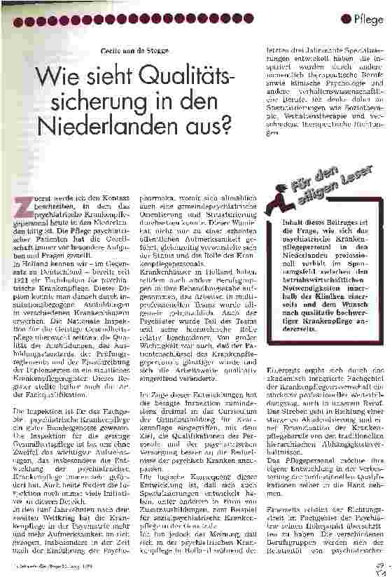 Vorschauseite 1: Wie sieht Qualitätssicherung in den Niederlanden aus?