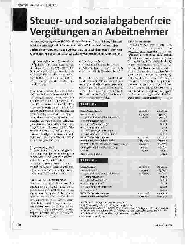 Vorschauseite 1: Steuerund sozialabgabenfreie Vergütungen an Arbeitnehmer
