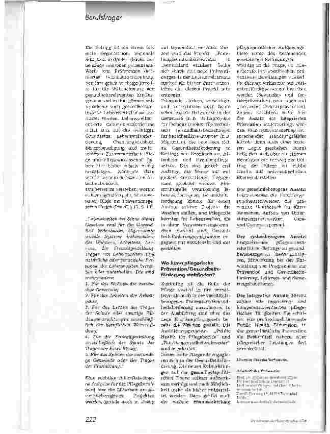 Vorschauseite 5: Das neue PräventionsgesetzEntwicklungsmöglichkeiten und Grenzen für Prävention undGesundheitsförderung in der Pflege