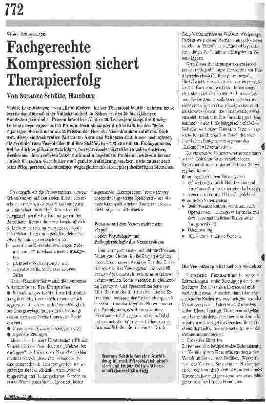 Vorschauseite 1: Fachgerechte Kompression sichert Therapieerfolg