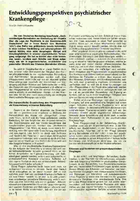 Vorschauseite 1: Entwicklungsperspektiven psychiatrischer Krankenpflege