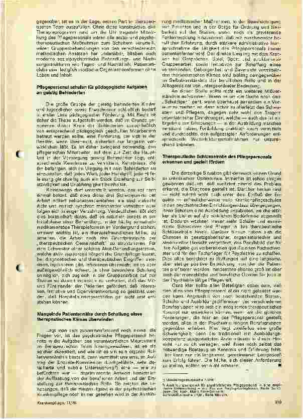 Vorschauseite 2: Entwicklungsperspektiven psychiatrischer Krankenpflege