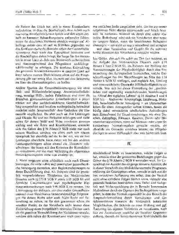 Vorschauseite 5: Das Gebot humaner Krankenbehandlung aus § 70 Absatz 2 SGB V - eine Gesetzesschimäre? *