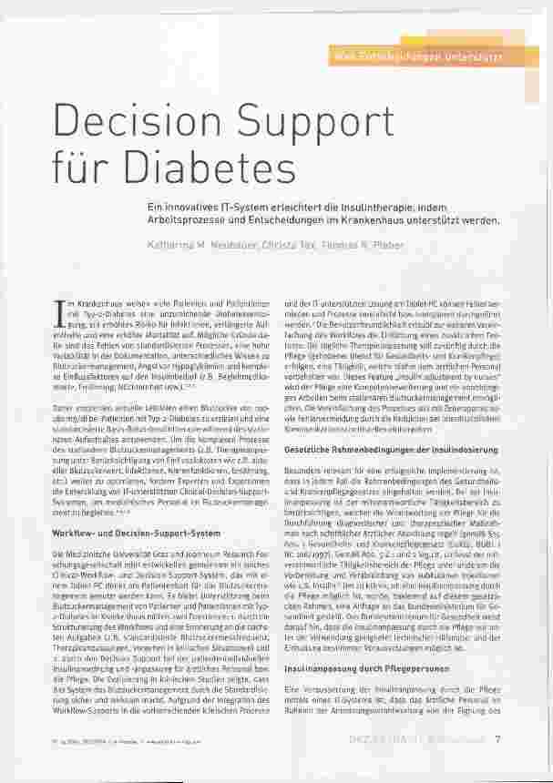 Vorschauseite 1: Decision Support für Diabetes