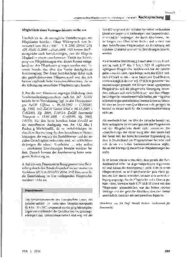 Vorschauseite 4: Umsatzsteuerfreie Pflegeleistungen durch Berufung auf Unionsrecht