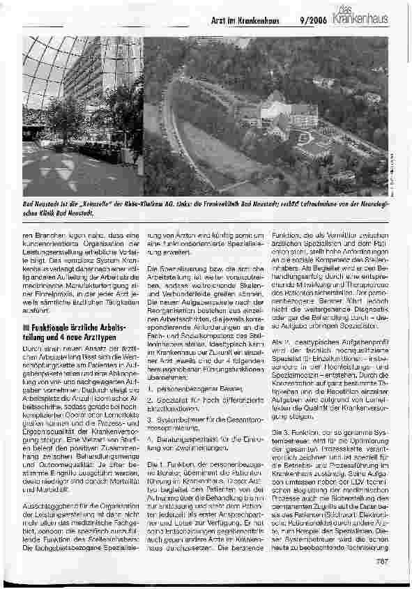Vorschauseite 2: Das neue ärztliche Berufsbild: eine andere Vergütungsstruktur, funktionale Arbeitsteilung und vielfältige Aufstiegschancen