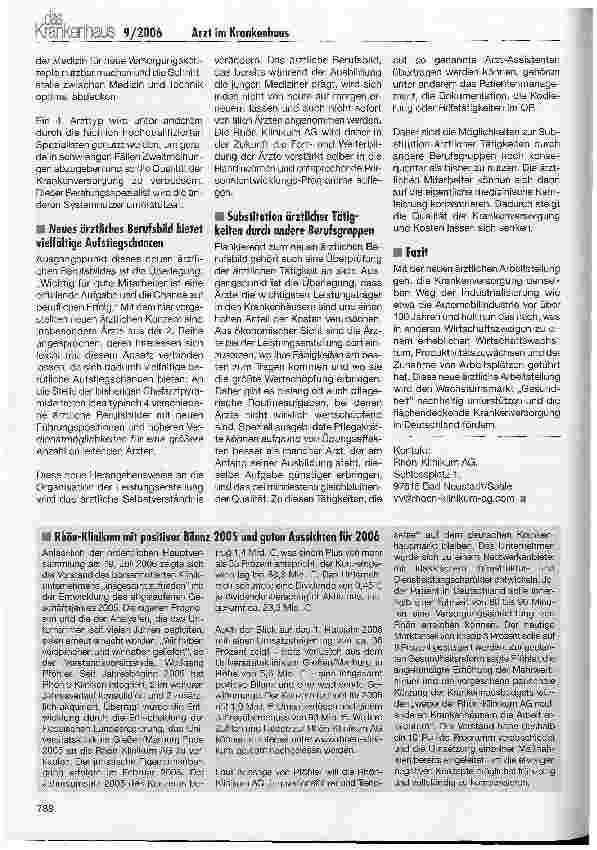 Vorschauseite 3: Das neue ärztliche Berufsbild: eine andere Vergütungsstruktur, funktionale Arbeitsteilung und vielfältige Aufstiegschancen