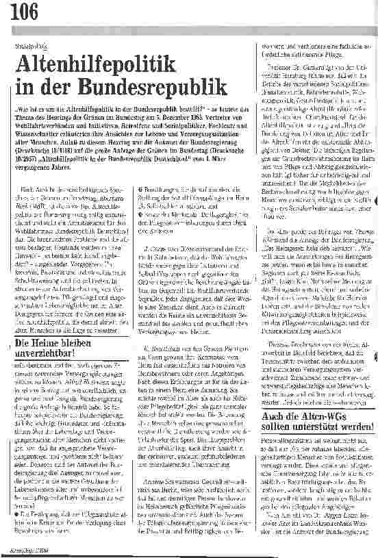 Vorschauseite 1: Altenhilfepolitik in der Bundesrepublik