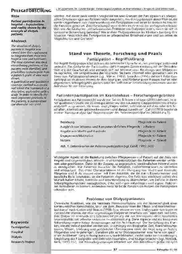 Vorschauseite 2: Patientenpartizipation im Krankenhaus - Anspruch und Wirklichkeit am Beispiel von Dialysepatienten