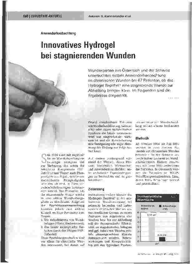 Vorschauseite 1: Innovatives Hydrogelbei stagnierenden Wunden