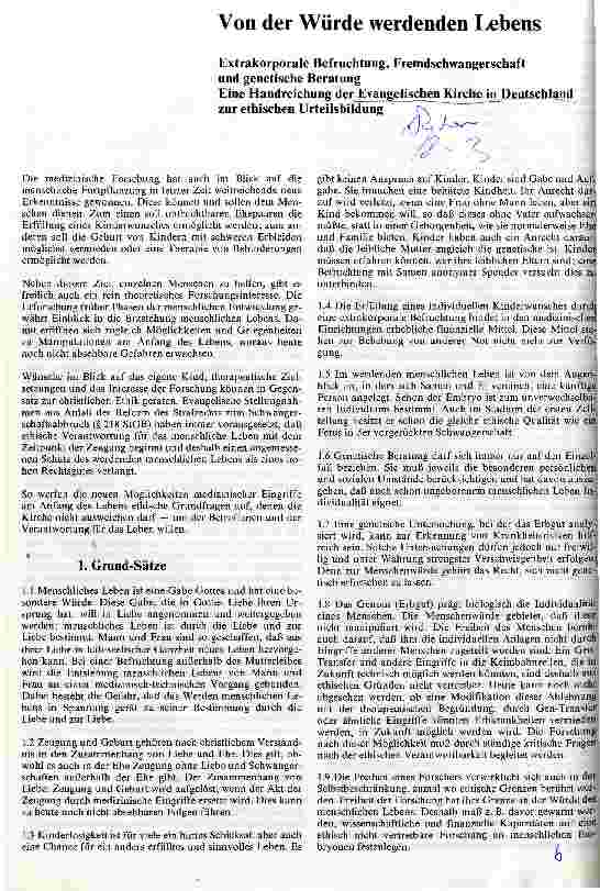 Vorschauseite 1: Von der Würde werdenden Lebens