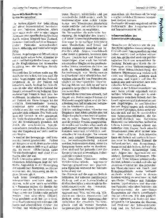 Vorschauseite 4: Probleme im Umgang mit Verbrennungspatienten