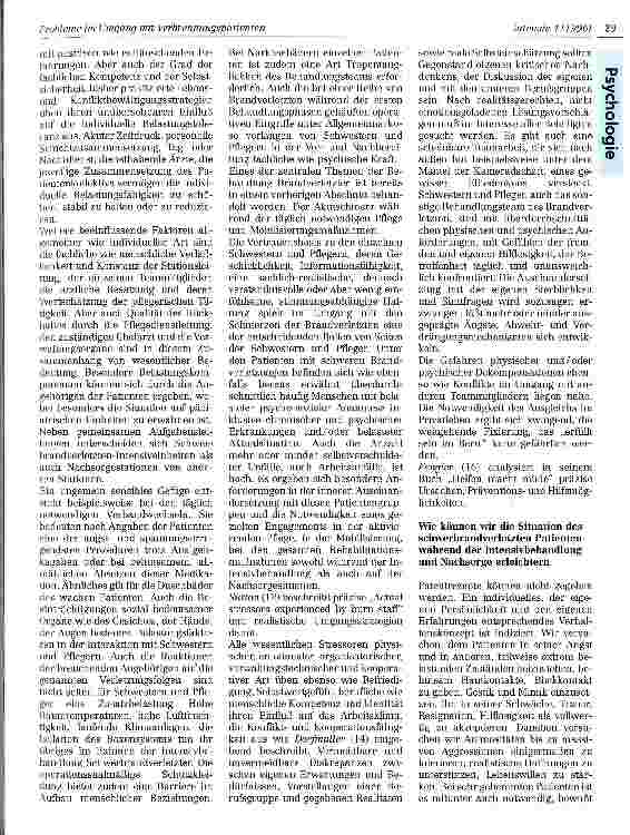 Vorschauseite 6: Probleme im Umgang mit Verbrennungspatienten