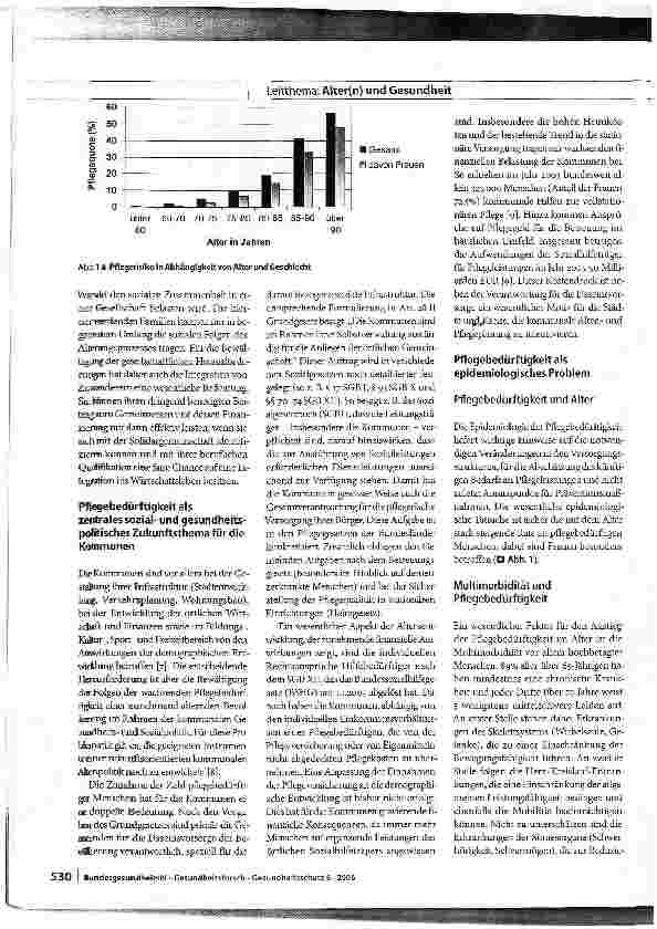 Vorschauseite 2: Kommunale Pflegeberichterstattung für die Planung der Altenhilfe in Städten und Gemeinden