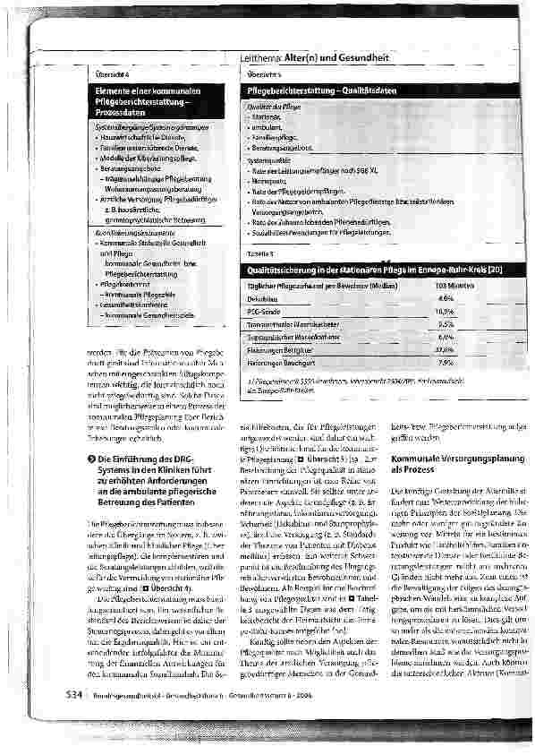 Vorschauseite 6: Kommunale Pflegeberichterstattung für die Planung der Altenhilfe in Städten und Gemeinden