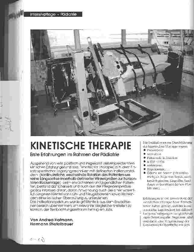 Vorschauseite 1: Kinetische Therapie Erste Erfahrungen im Rahmen der Pädiatrie