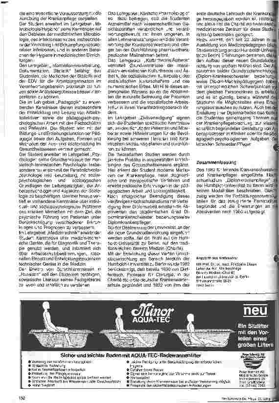 Vorschauseite 2: Hochschulenstudium Diplomkrankenpflege an der Humbold - Universität zu Berlin