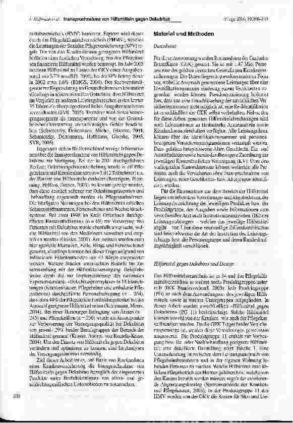 Vorschauseite 2: Analyse von Krankenkassendaten zur Inanspruchnahme von Hilfsmitteln gegen Dekubitus