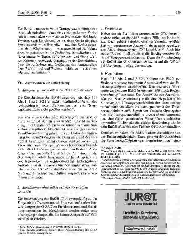 Vorschauseite 4: Die OTC-Ausnahmeliste auf dem Prüfstand des europäischen Rechts