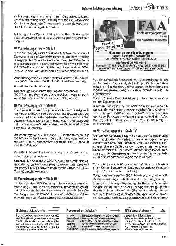 Vorschauseite 5: Interne Leistungsverrechnung im Krankenhaus am Beispiel eines Profitcenters