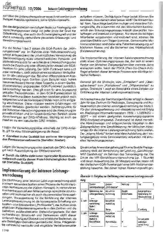 Vorschauseite 6: Interne Leistungsverrechnung im Krankenhaus am Beispiel eines Profitcenters