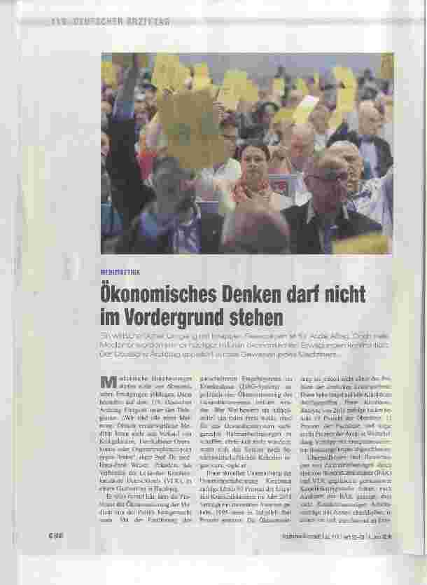 Vorschauseite 1: Ökonomisches Denken darf nicht im Vordergrund stehen