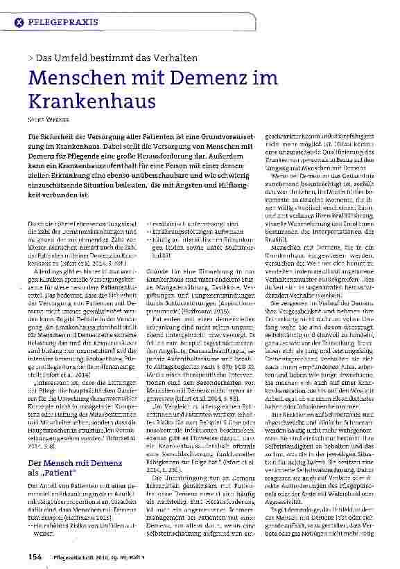 Vorschauseite 1: Menschen mit Demenz im Krankenhaus