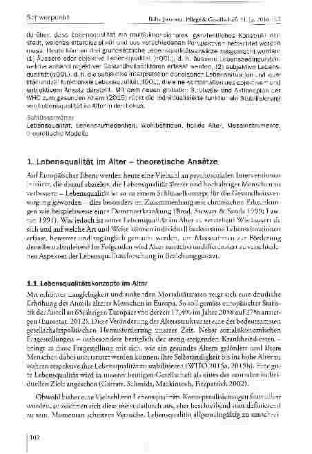Vorschauseite 2: Lebensqualität im hohen Alter theoretische Ansätze, Messmethoden und empirische Befunde